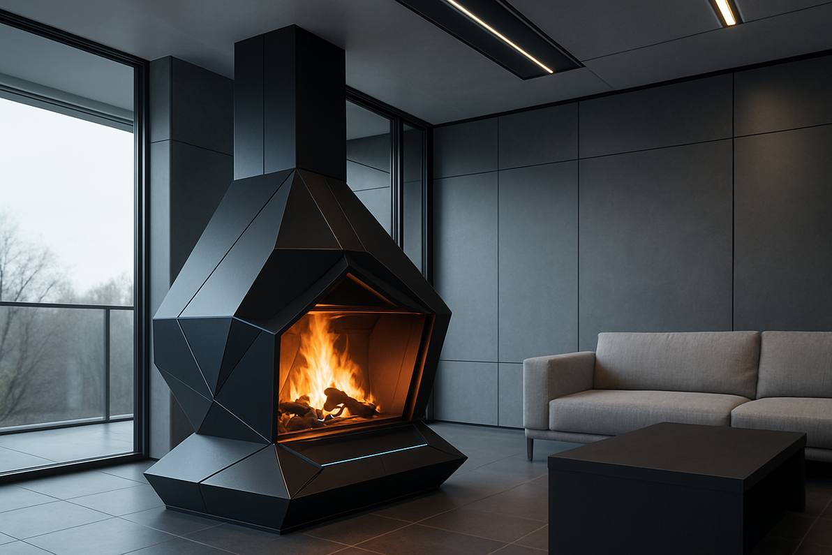 Лучший дровяной камин для нового дома с высоким потолком